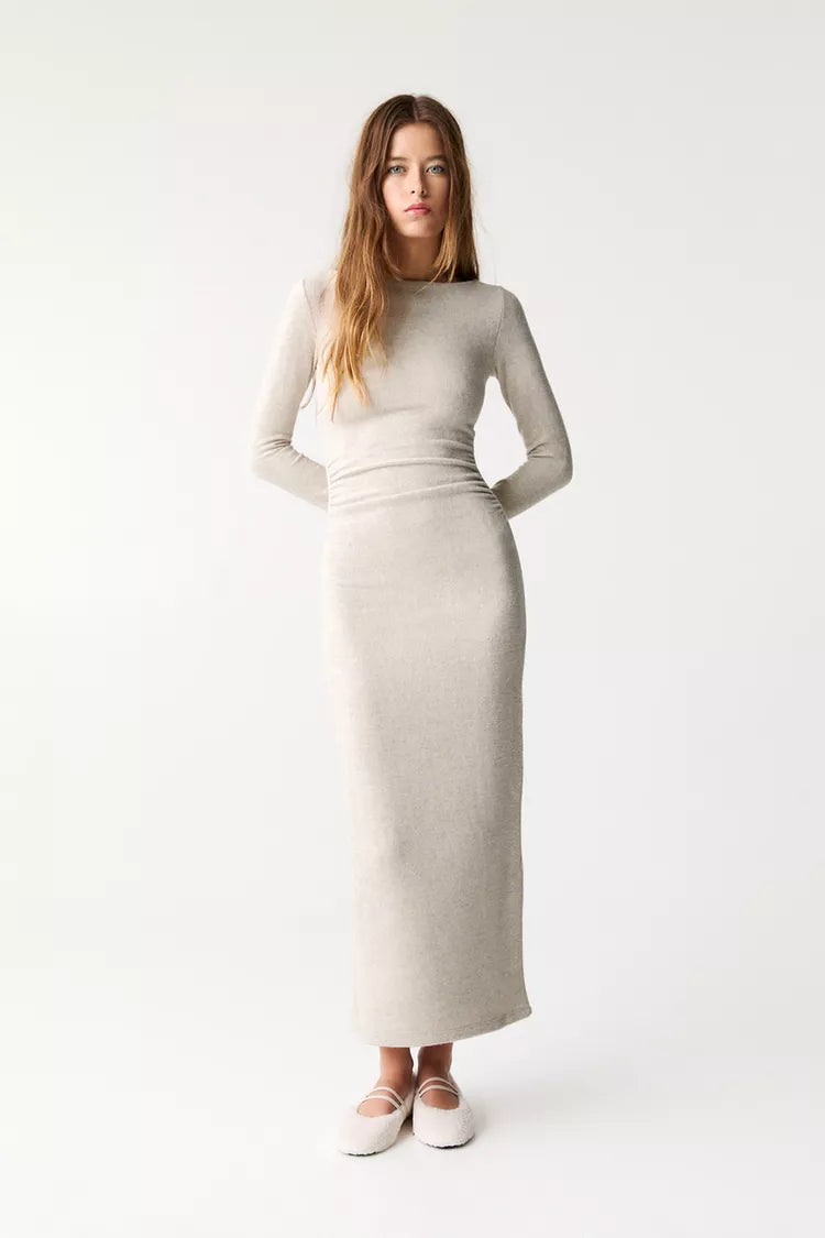 White Knit Midi Dress